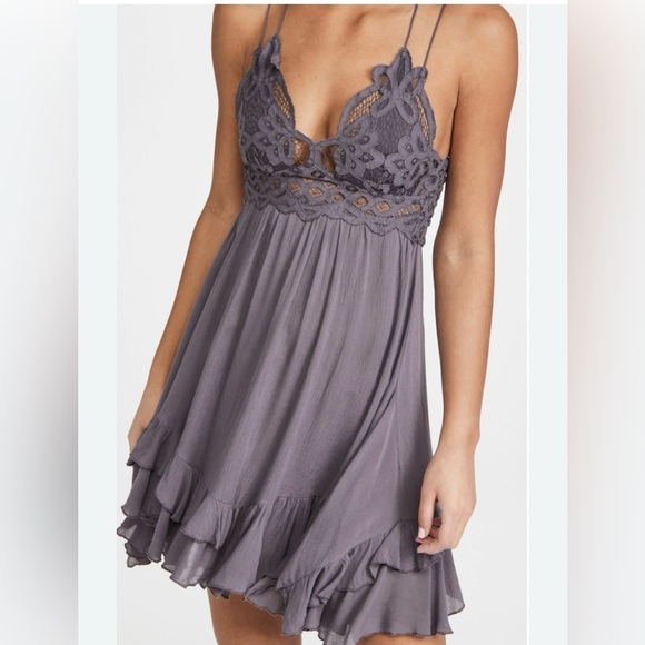 Free People Other - Free People Adella Slip Dress Charcoal Gray New With Tag Size M